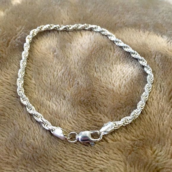 Vintage Sterling Silver Braided Rope Bracelet - Picture 2 of 8